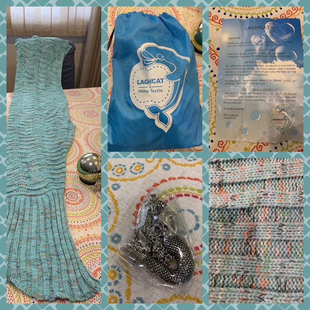 BNWT Laghcat Knitted Mermaid Knitted Blanket Tail